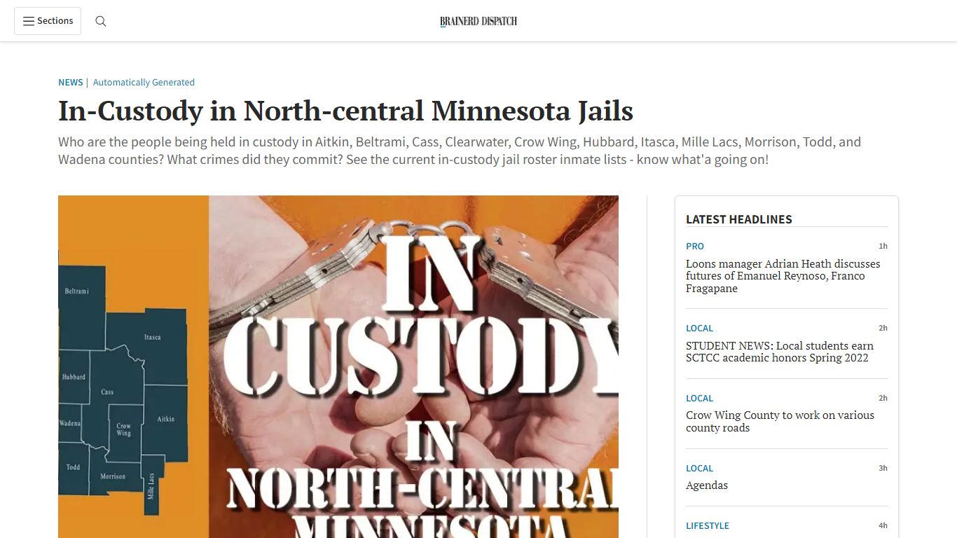 In-Custody in North-central Minnesota Jails - Brainerd Dispatch