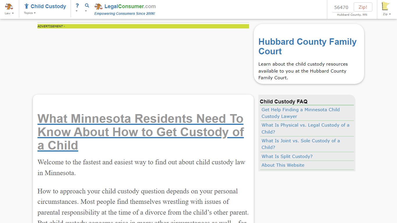 Hubbard County, MN Child Custody Guide - legalconsumer.com